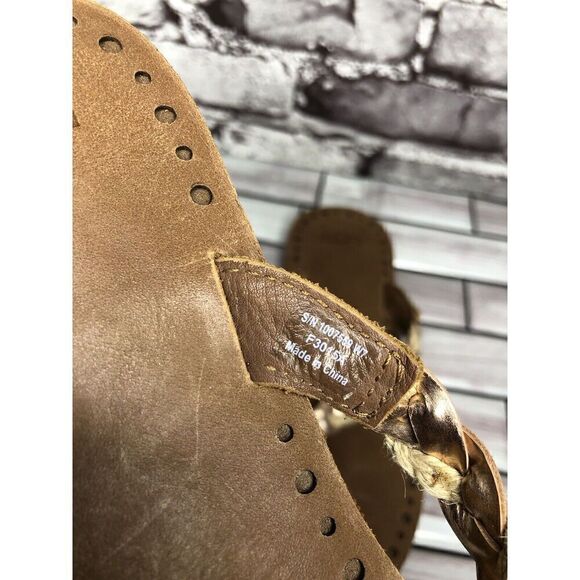 UGG Navie Braided Leather Rose Gold Flip Flops Sandals Women Sz 7M US/38 1007559 - Picture 10 of 15